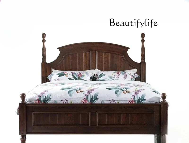 French American bed retro solid wood bed double American solid wood bed bedroom master bedroom furniture ash wood
French American bed retro solid wood bed double American solid wood bed bedroom master bedroom furniture ash wood