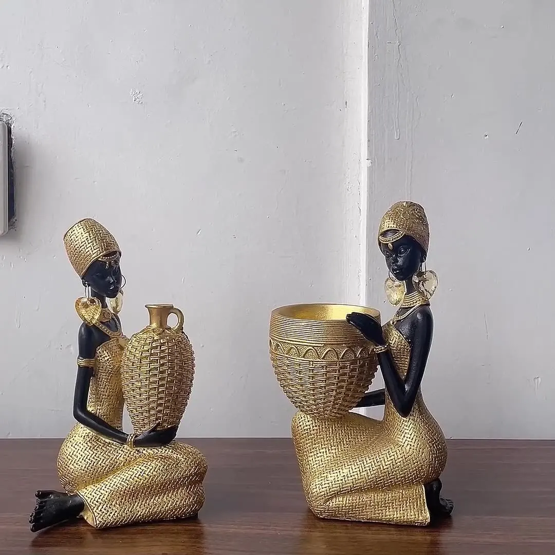 Cross-border new product creative retro African art woman living room home decoration porch wine cabinet resin craft ornament
Cross-border new product creative retro African art woman living room home decoration porch wine cabinet resin craft ornament