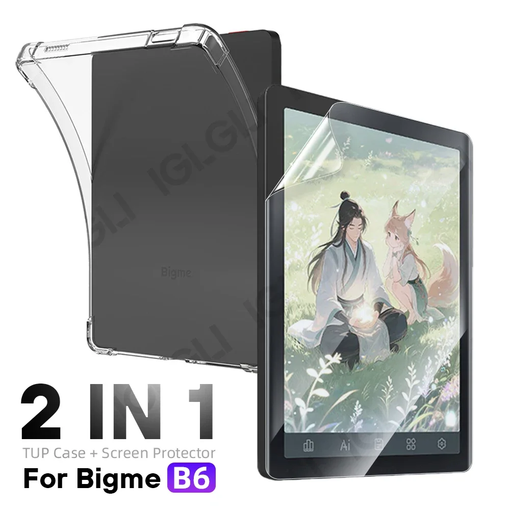 2 in 1 Screen Protector+TPU Case for Bigme B6 eReader Soft Film&Clear Protective Cover for Bigme B6 Anti-Scratch Accessories Kit
2 in 1 Screen Protector+TPU Case for Bigme B6 eReader Soft Film&Clear Protective Cover for Bigme B6 Anti-Scratch Accessories Kit