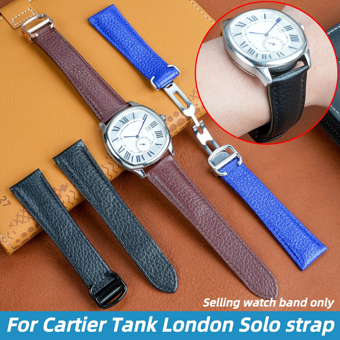 Ремешок из натуральной кожи 17, 18, 20, 22 мм для Cartier Tank London Solo Lychee, ремешок для часов из текстурированной воловьей кожи, мужской и женский ремешок, браслет
Ремешок из натуральной кожи 17, 18, 20, 22 мм для Cartier Tank London Solo Lychee, ремешок для часов из текстурированной воловьей кожи, мужской и женский ремешок, браслет