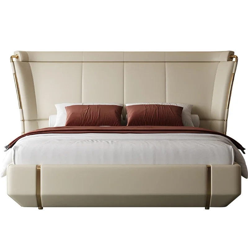 Italian Light Luxury Leather Bed Double Design Square High Quality Adult Comfortable Bed Aesthetics Wedding Muebles Furniture
Italian Light Luxury Leather Bed Double Design Square High Quality Adult Comfortable Bed Aesthetics Wedding Muebles Furniture