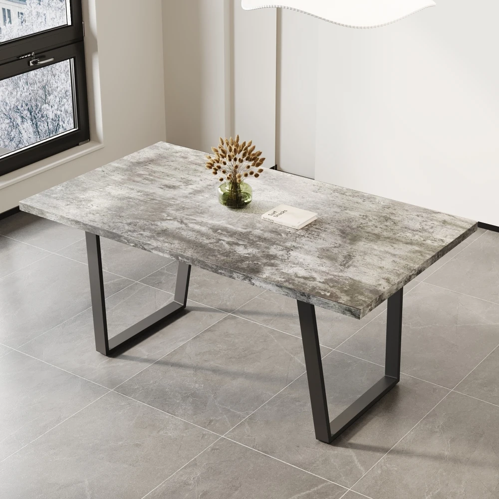 Simple and modern design, 6-person dining table, 62.9-inch rectangular wooden dining table, perfect for kitchen and dining rooms
Simple and modern design, 6-person dining table, 62.9-inch rectangular wooden dining table, perfect for kitchen and dining rooms
