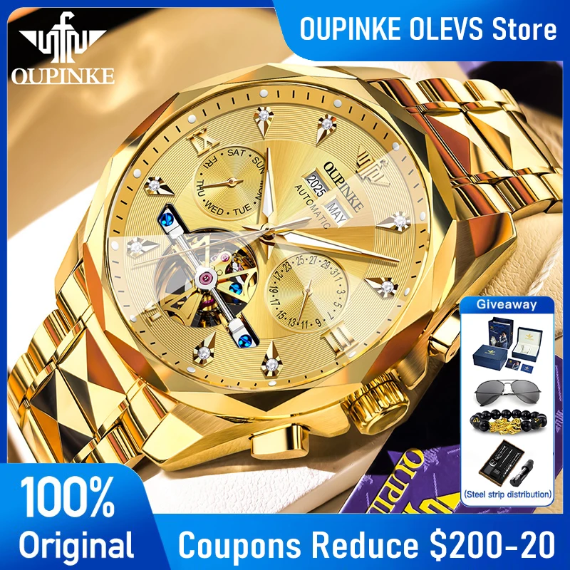 OUPINKE 3316, мужские часы с маховиком, автоматические механические часы, часы с вечным календарем, вольфрамовая сталь, роскошная подарочная коробка высокого качества
OUPINKE 3316, мужские часы с маховиком, автоматические механические часы, часы с вечным календарем, вольфрамовая сталь, роскошная подарочная коробка высокого качества