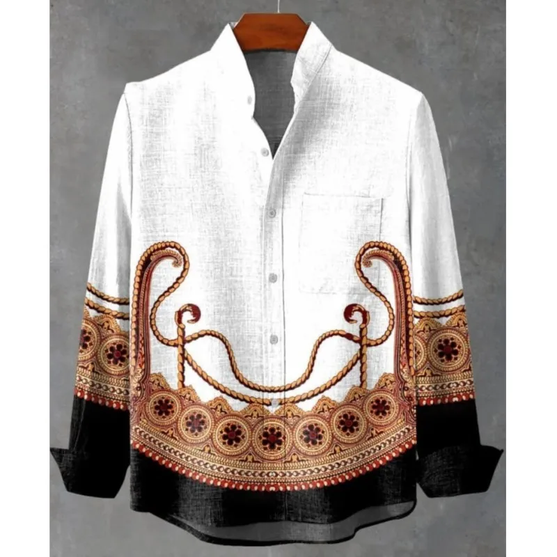 2025 New Men's Retro Linen Stand-up Collar Musical Instrument Pattern Art Print Long-sleeved Shirt, A Comfortable And Casual Top
2025 New Men's Retro Linen Stand-up Collar Musical Instrument Pattern Art Print Long-sleeved Shirt, A Comfortable And Casual Top
