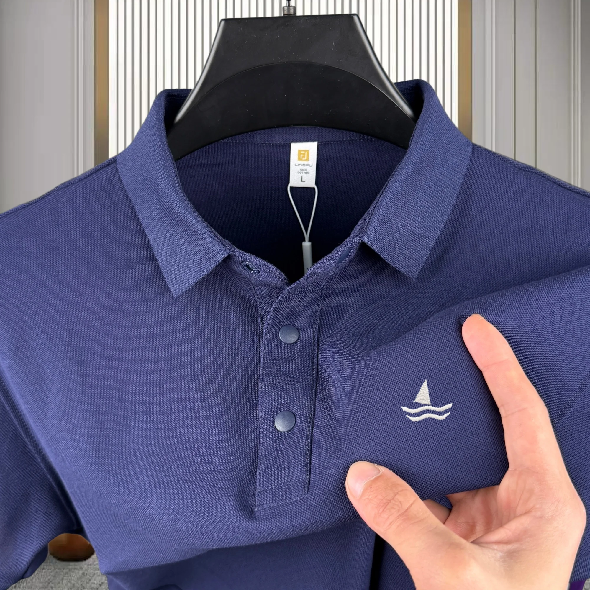 100% pure cotton high-end brand men's short sleeved polo shirt summer luxury fashion sailboat embroidery golf top casual T-shirt
100% pure cotton high-end brand men's short sleeved polo shirt summer luxury fashion sailboat embroidery golf top casual T-shirt