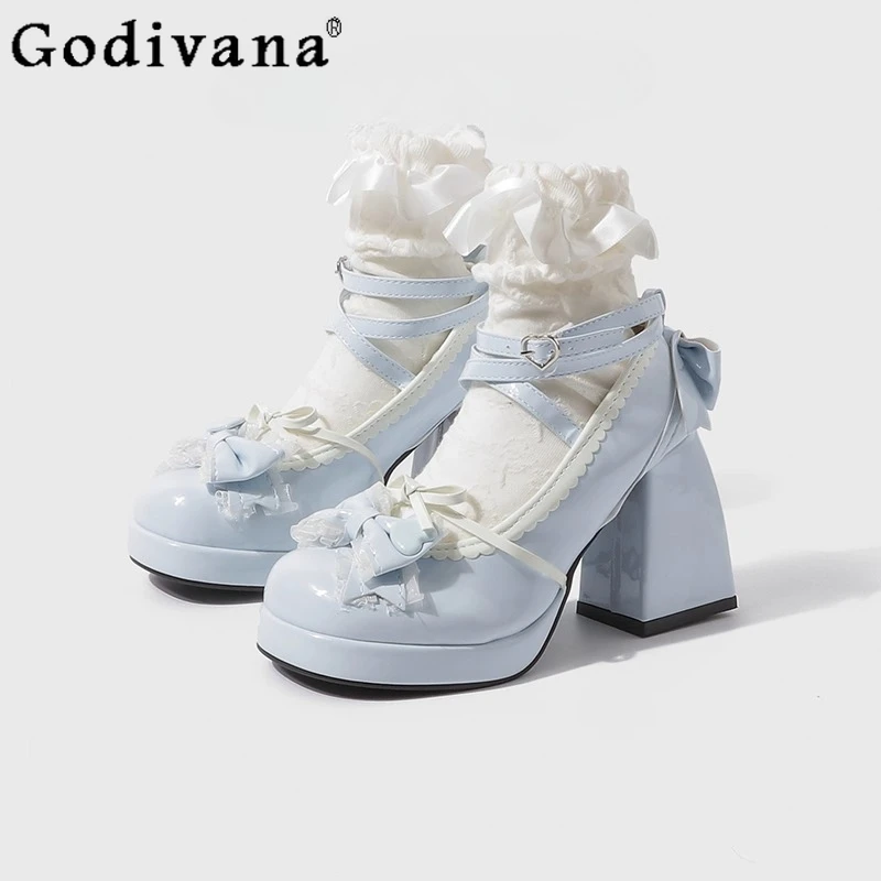Lolita Sweet JK Single Shoes Girls Japanese Style Lolita Mary Jane Shoes Women High Heel Chunky Heel Bow Leather Shoes 
Lolita Sweet JK Single Shoes Girls Japanese Style Lolita Mary Jane Shoes Women High Heel Chunky Heel Bow Leather Shoes