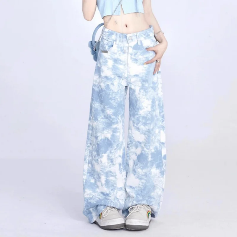 Vintage High Waist Wide Leg Jeans Women's Print Pocket Button Zipper Trend Casual High Street Loose Blue Tie Dyed Straight Pants
Vintage High Waist Wide Leg Jeans Women's Print Pocket Button Zipper Trend Casual High Street Loose Blue Tie Dyed Straight Pants