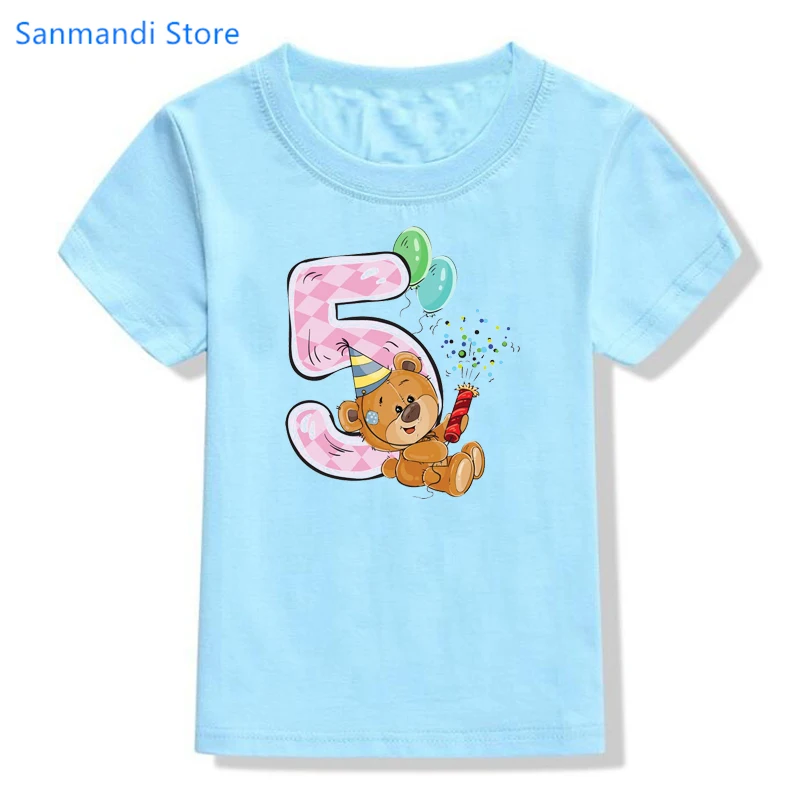 3th Birthday Gift For Girls/Boys Blue Tshirt Kawaii Kids Clothes Harajuku Shirt Cute Bear Balloon T Shirt Kawaii Children Tops
3th Birthday Gift For Girls/Boys Blue Tshirt Kawaii Kids Clothes Harajuku Shirt Cute Bear Balloon T Shirt Kawaii Children Tops