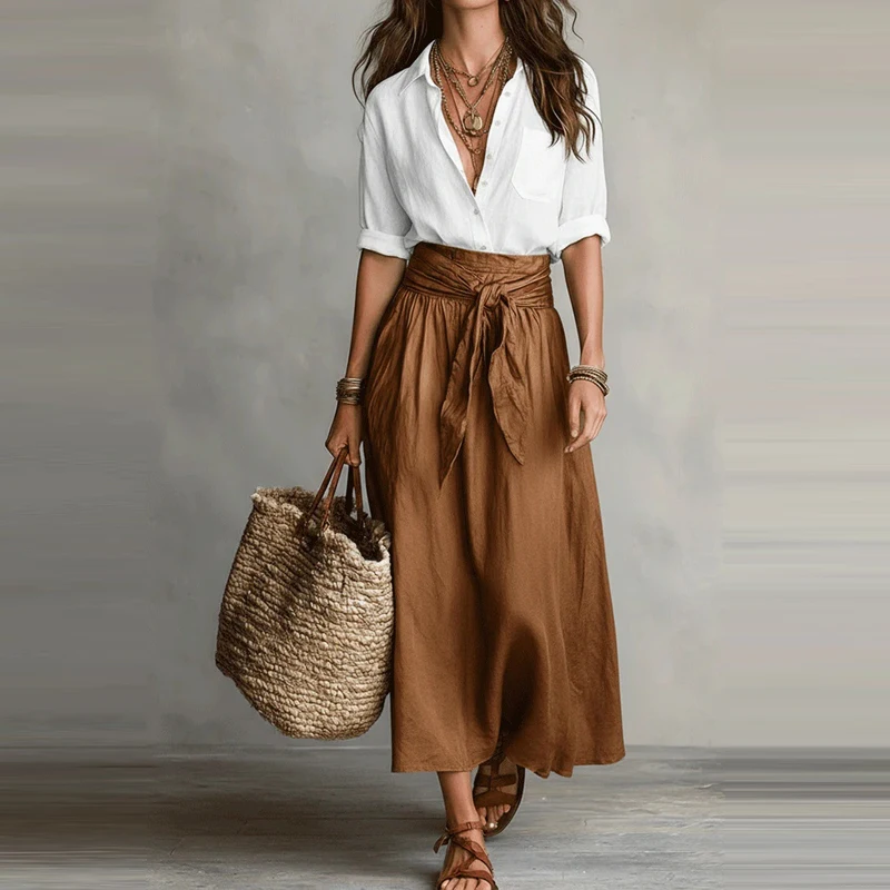 Summer New High Waist Skirt Two Piece Set Casual V-neck Women's Tops&Half Skirts Sets Elegant Lady Color Blocked Commute Outfits
Summer New High Waist Skirt Two Piece Set Casual V-neck Women's Tops&Half Skirts Sets Elegant Lady Color Blocked Commute Outfits