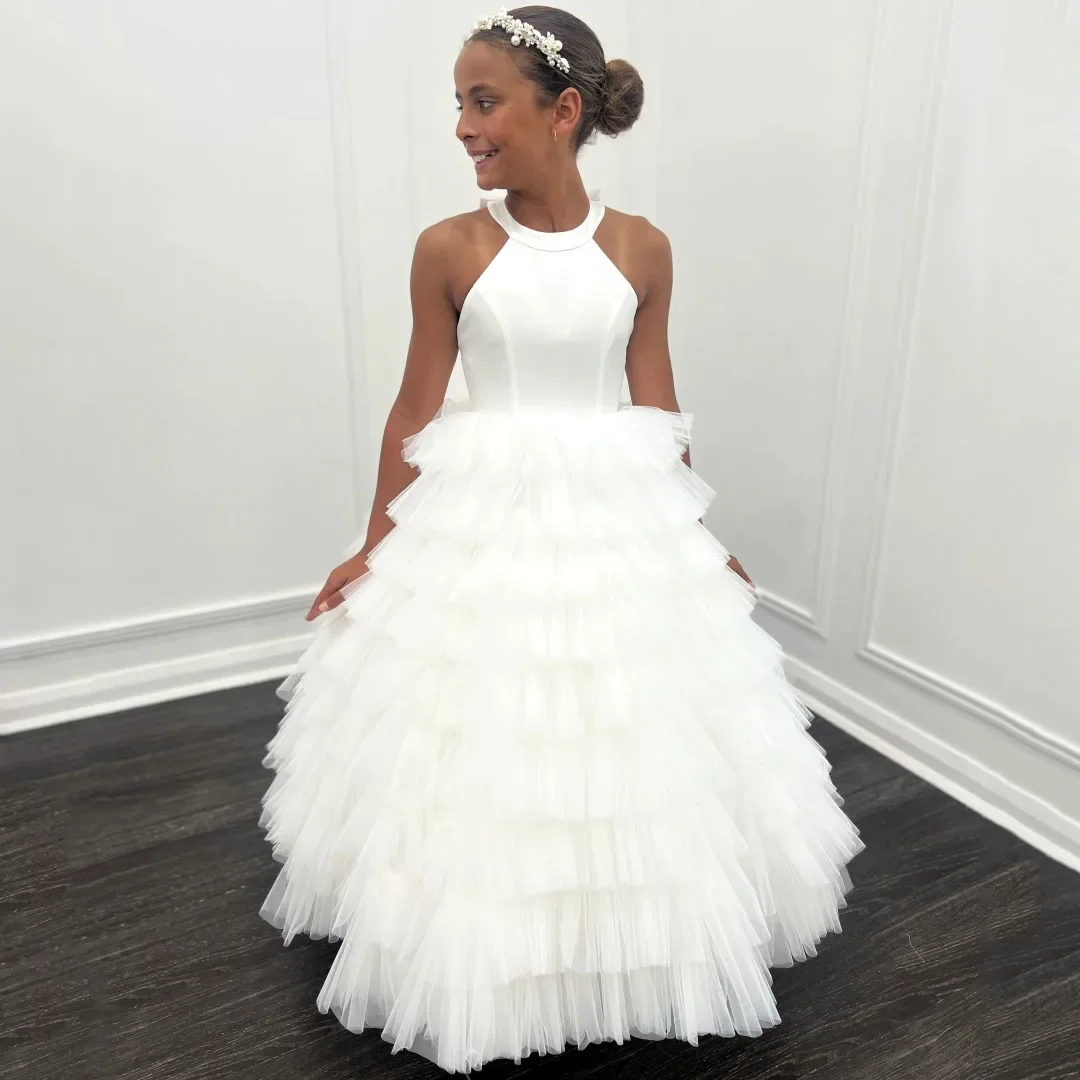 Custom Luxury Dress Female Wedding Guest Gown Girls Halter Satin Tiered Tulle Wedding Dress Luxurious Birthday Party Formal
Custom Luxury Dress Female Wedding Guest Gown Girls Halter Satin Tiered Tulle Wedding Dress Luxurious Birthday Party Formal