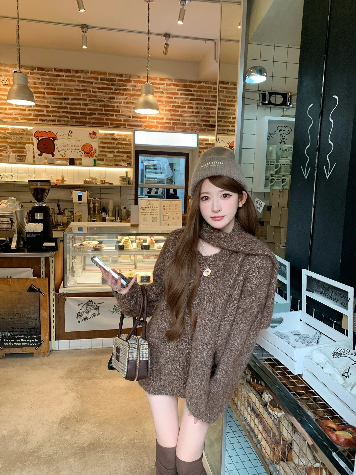 Chen DaYu Women's Thiened Loose Knitted Sweater Coffee Color Mermaid Sle Winter Warm Long Sve V-Ne Mid-Length Top
Chen DaYu Women's Thiened Loose Knitted Sweater Coffee Color Mermaid Sle Winter Warm Long Sve V-Ne Mid-Length Top