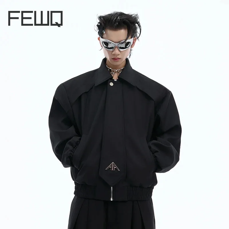 FEWQ High Street Men's Jackets Necktie Shoulder Pads Design Turn-down Collar Loose Solid Color Male Short Coats Stylish 24E2351
FEWQ High Street Men's Jackets Necktie Shoulder Pads Design Turn-down Collar Loose Solid Color Male Short Coats Stylish 24E2351