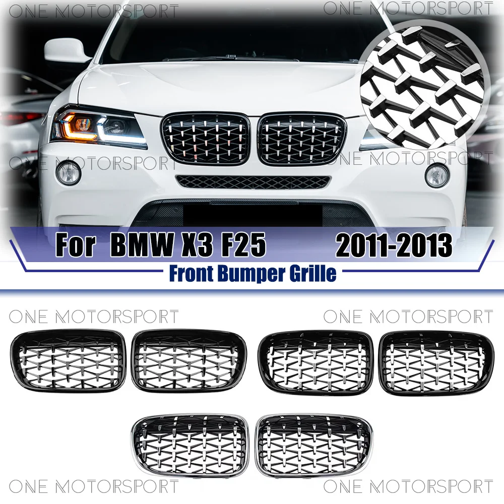 Chrome Black Fit For BMW X3 F25 2011-2013 Racing Grille Bumper Grilles Chrome Silver Diamonds Style Front Bumper Grille
Chrome Black Fit For BMW X3 F25 2011-2013 Racing Grille Bumper Grilles Chrome Silver Diamonds Style Front Bumper Grille