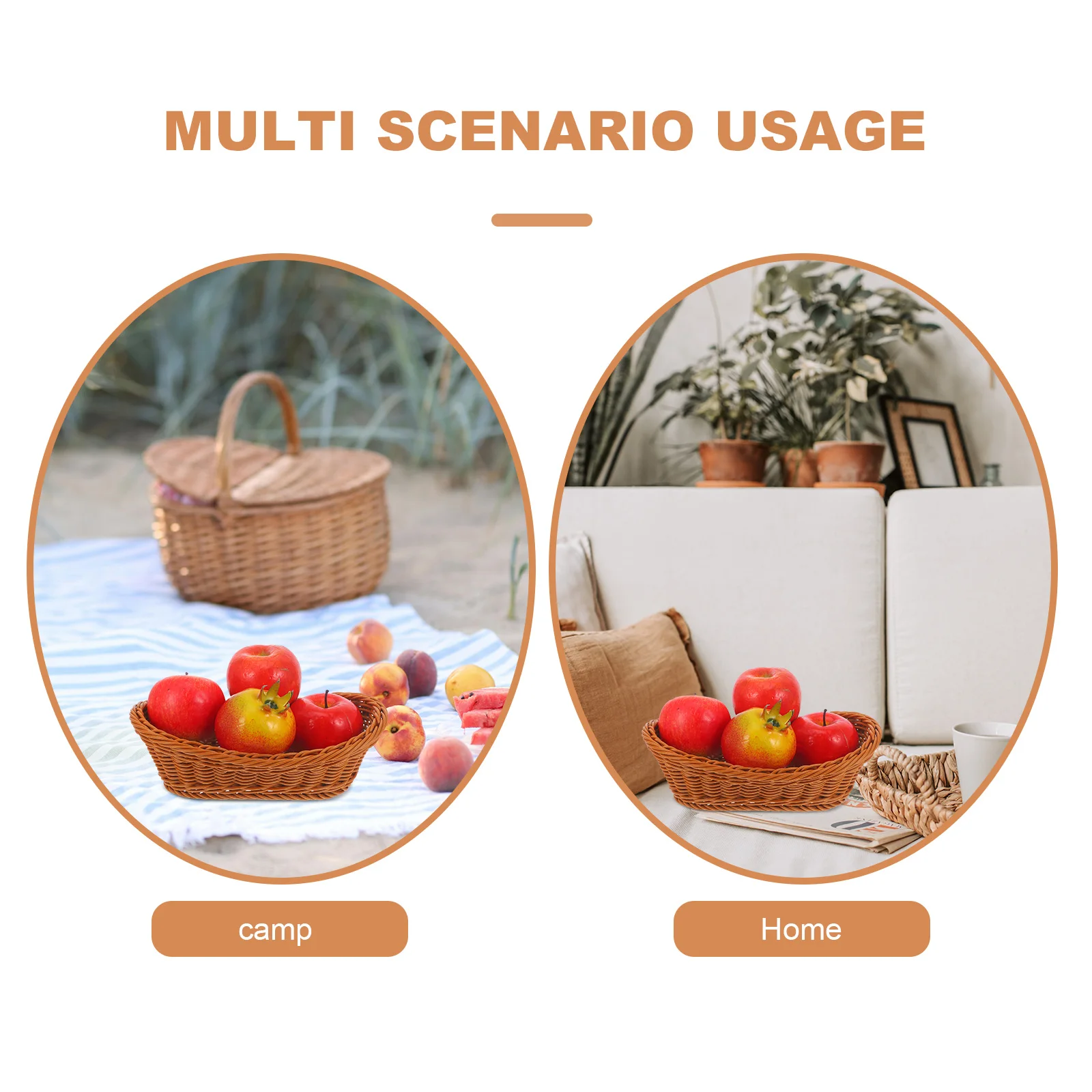 2pcs Imitation Rattan Woven Baskets Kitchen Storage Baskets Household Food Holder Bread Storage Container Dried Fruit Tray
2pcs Imitation Rattan Woven Baskets Kitchen Storage Baskets Household Food Holder Bread Storage Container Dried Fruit Tray