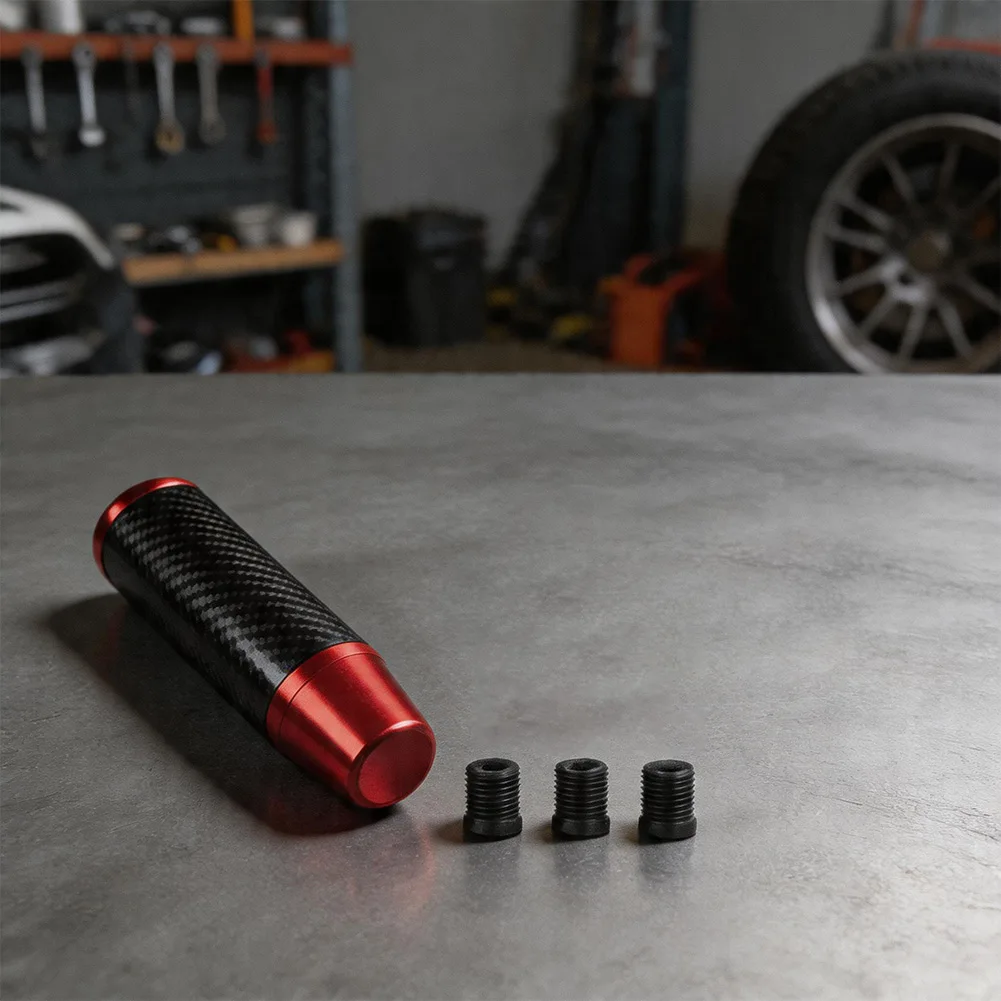 Carbon Fiber Textured Aluminum Alloy Gear Shift Lever Comes With Four Threaded Adapters (8mm, 10mm, 12mm) For 4, 5, 6-speed
Carbon Fiber Textured Aluminum Alloy Gear Shift Lever Comes With Four Threaded Adapters (8mm, 10mm, 12mm) For 4, 5, 6-speed