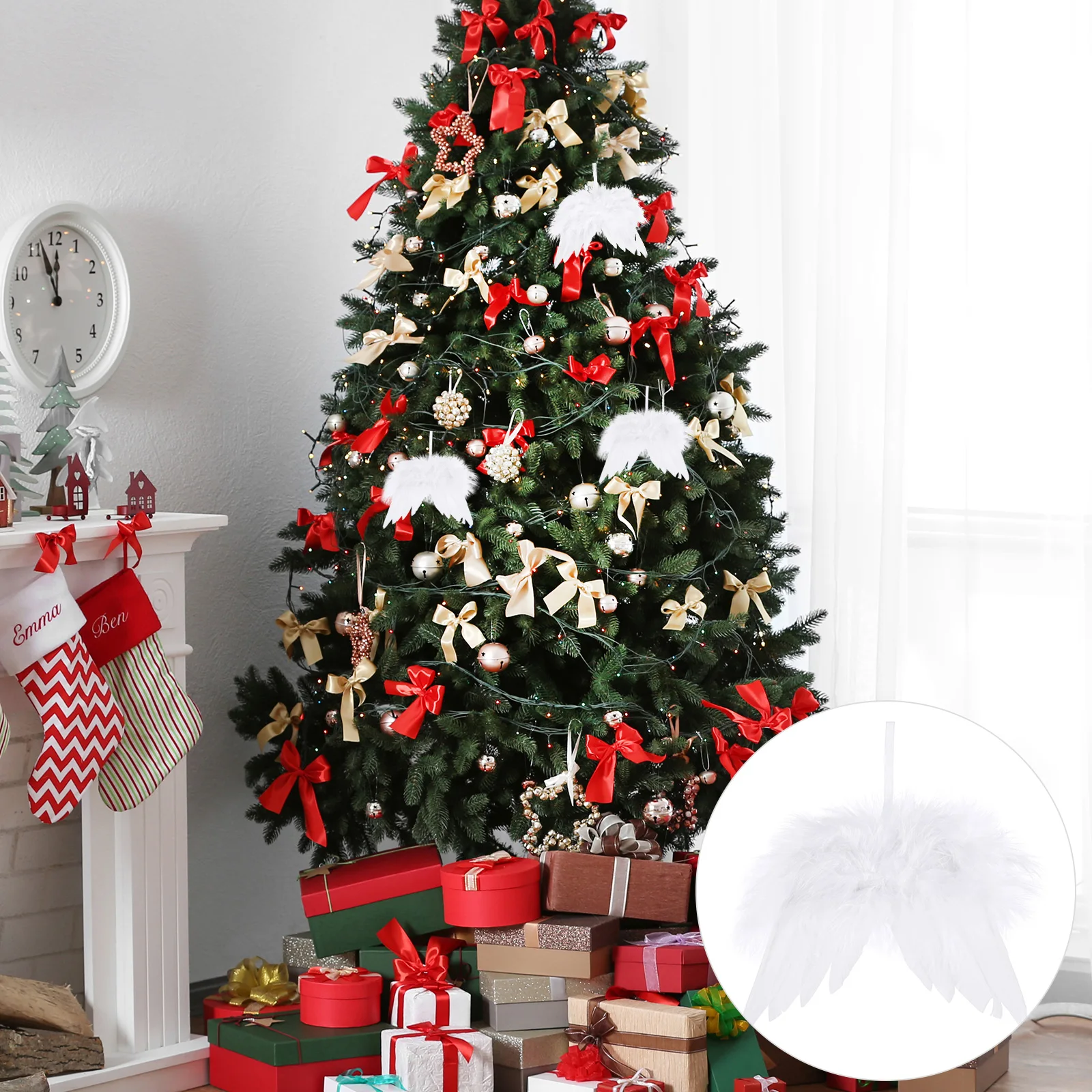 24Pcs Christmas Tree Pendants Angel Wings Pendants Christmas Angel Feather Wings Christmas Party Supplies Hanging Ornaments
24Pcs Christmas Tree Pendants Angel Wings Pendants Christmas Angel Feather Wings Christmas Party Supplies Hanging Ornaments