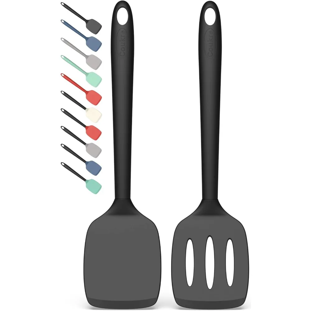 2 Pack Silicone Spatula Set, High Heat Resistant, BPA Free Kitchen Spatula, Solid & Slotted Turner for Non-Stick Pans, Sautéing
2 Pack Silicone Spatula Set, High Heat Resistant, BPA Free Kitchen Spatula, Solid & Slotted Turner for Non-Stick Pans, Sautéing