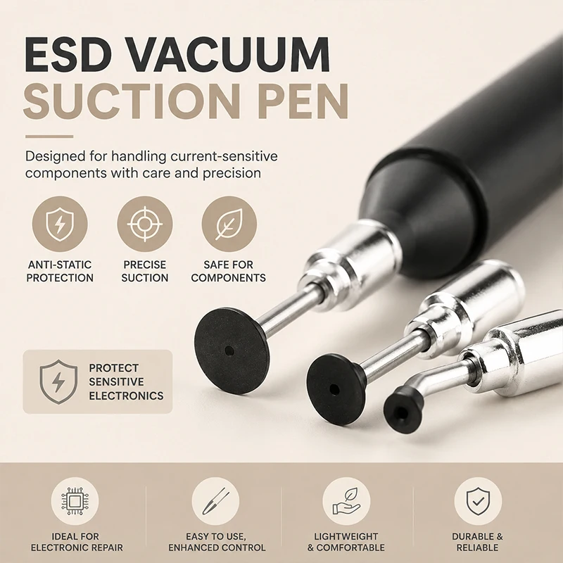 Anti-Static Vacuum Suction Pen Tool Manual Pickup Extractor for Chip IC SMD Phone PCB Motherboard Repair Soldering
Anti-Static Vacuum Suction Pen Tool Manual Pickup Extractor for Chip IC SMD Phone PCB Motherboard Repair Soldering