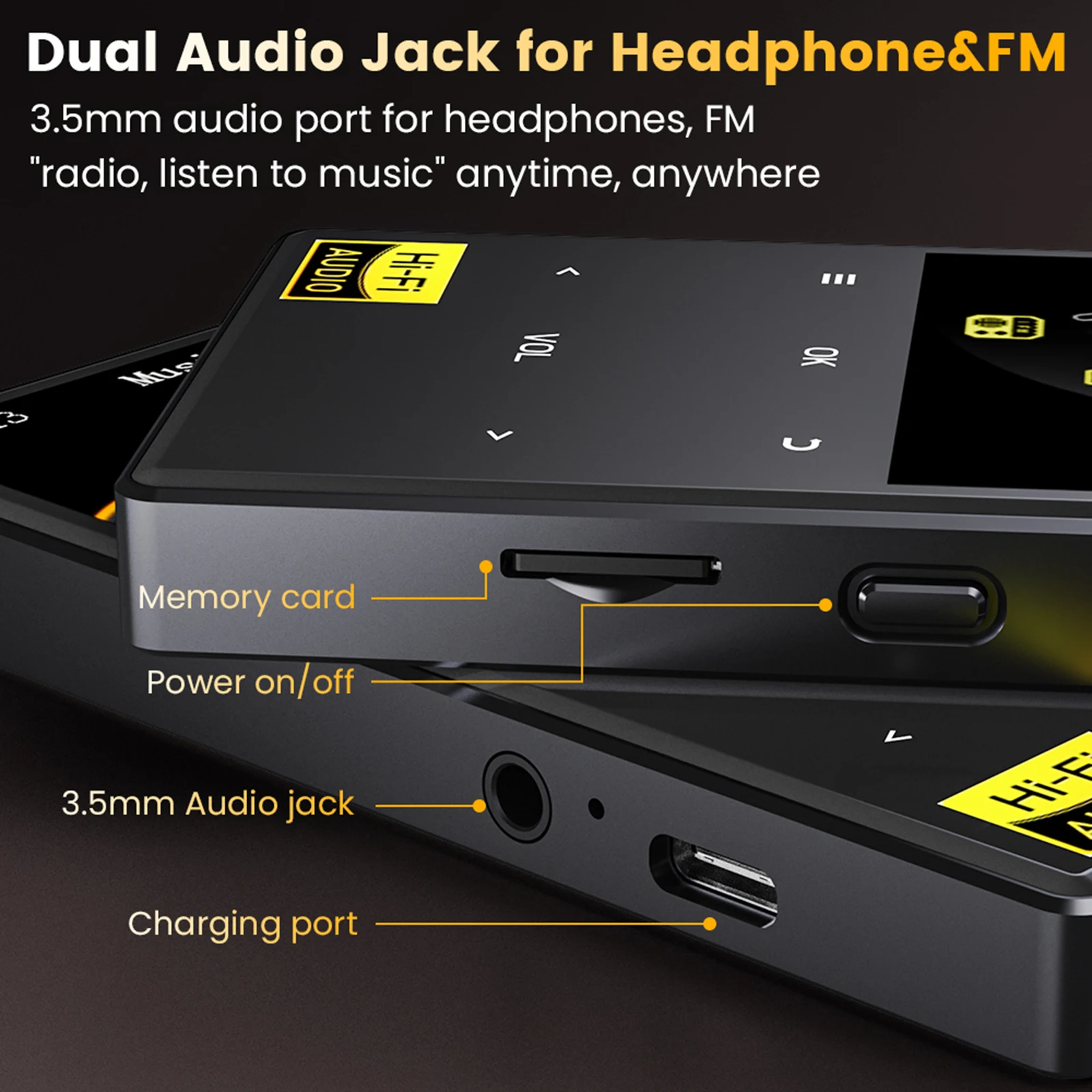 Digital Lossless Music Player E-Book Portable Music Player FM Radio Digital Music Audio Player Voice Recorder for Sports Running
Digital Lossless Music Player E-Book Portable Music Player FM Radio Digital Music Audio Player Voice Recorder for Sports Running