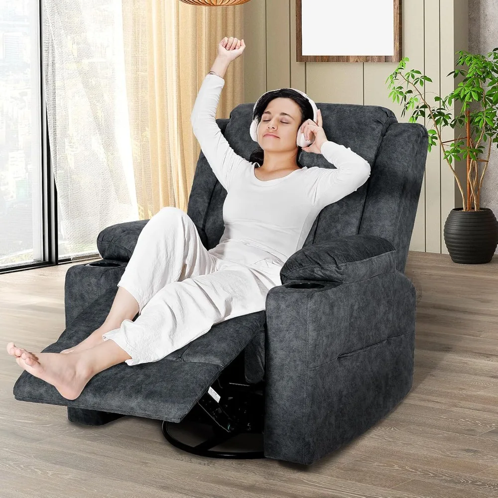 Retro rocking chair, massage rocking chair with vibration massage and heating, USB and Type-C ports, 360 ° rotation channel
Retro rocking chair, massage rocking chair with vibration massage and heating, USB and Type-C ports, 360 ° rotation channel