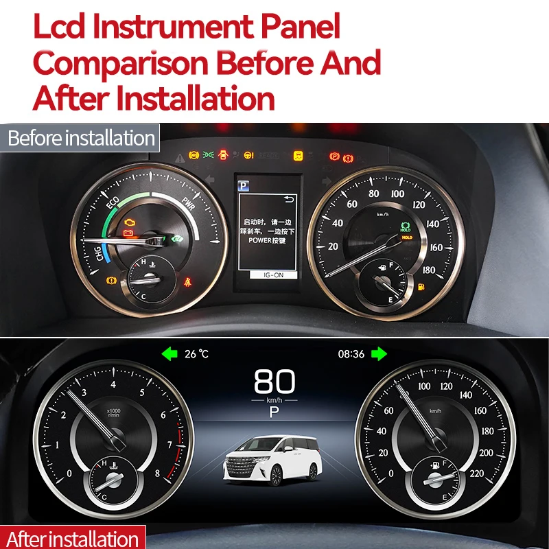 S 12.3" For TOYOTA Alphard 30 A30 Vellfire 2015-2022 Full LCD Digital Cluster Instrument Virtual Cockpit Dashboard Speedometer
S 12.3" For TOYOTA Alphard 30 A30 Vellfire 2015-2022 Full LCD Digital Cluster Instrument Virtual Cockpit Dashboard Speedometer