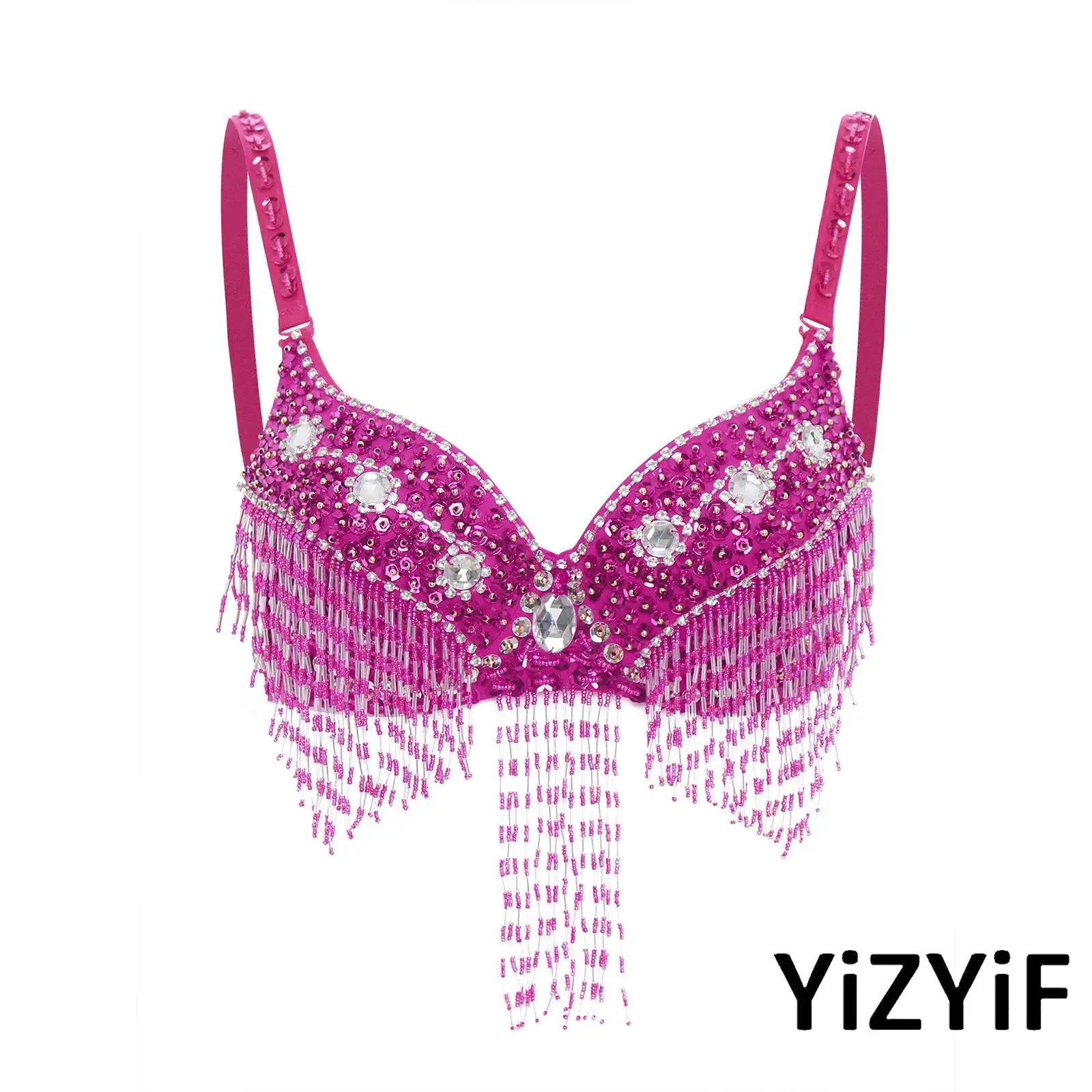 Women Shiny Sequin Plastic Beads Adjustable Straps Crop Top Push Up Underwire Fringe Bra Top for Party Night Carnival Club
Women Shiny Sequin Plastic Beads Adjustable Straps Crop Top Push Up Underwire Fringe Bra Top for Party Night Carnival Club