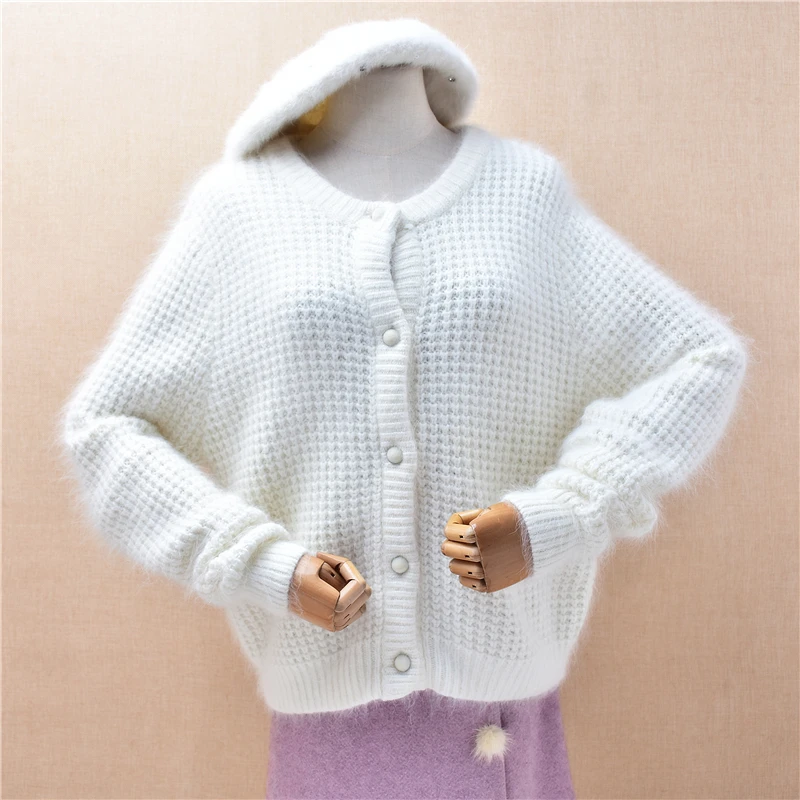 Ladies Women Autumn Winter Fashion White Hairy Angora Rabbit Hair Knitted Long Sleeves Loose Cardigans Sweater Jacket Coat Pull
Ladies Women Autumn Winter Fashion White Hairy Angora Rabbit Hair Knitted Long Sleeves Loose Cardigans Sweater Jacket Coat Pull