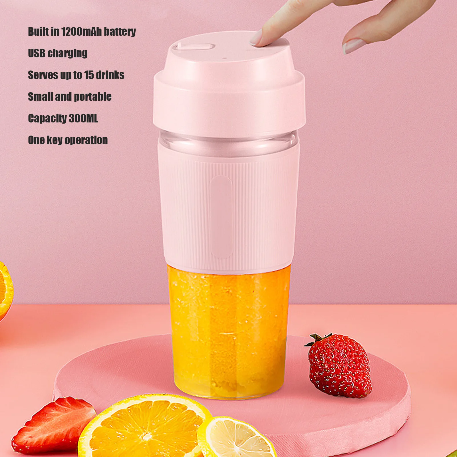 Electric Juicer Cup 300ML 1200mAh Battery USB Charging Handheld Electric Safety Juicer Cup for Office Home Travelling
Electric Juicer Cup 300ML 1200mAh Battery USB Charging Handheld Electric Safety Juicer Cup for Office Home Travelling