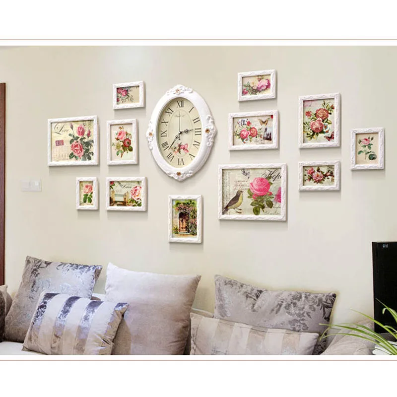 European Style White Clock Photo Frame Clock Combination Wall Painting Living Room Wall Decoration Picture Frame With Paint
European Style White Clock Photo Frame Clock Combination Wall Painting Living Room Wall Decoration Picture Frame With Paint