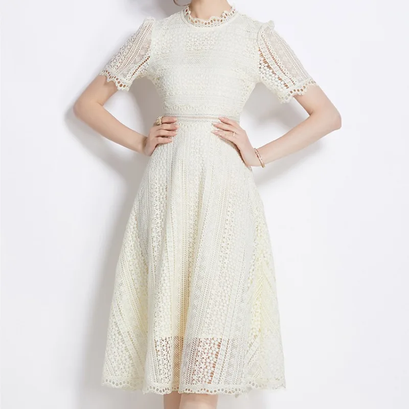 Apricot Lace Dress for Women Short Sleeve Elegant Vestidos O-neck Vintage Luxury Design Evening Party Dress Bodycon Party
Apricot Lace Dress for Women Short Sleeve Elegant Vestidos O-neck Vintage Luxury Design Evening Party Dress Bodycon Party