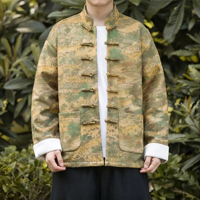 Новый китайский костюм Sle Tang Jaet, мужское бархатное пальто из кожи оленя с поясом, весна-осень-зима, молодежное модное повседневное... 
Новый китайский костюм Sle Tang Jaet, мужское бархатное пальто из кожи оленя с поясом, весна-осень-зима, молодежное модное повседневное...