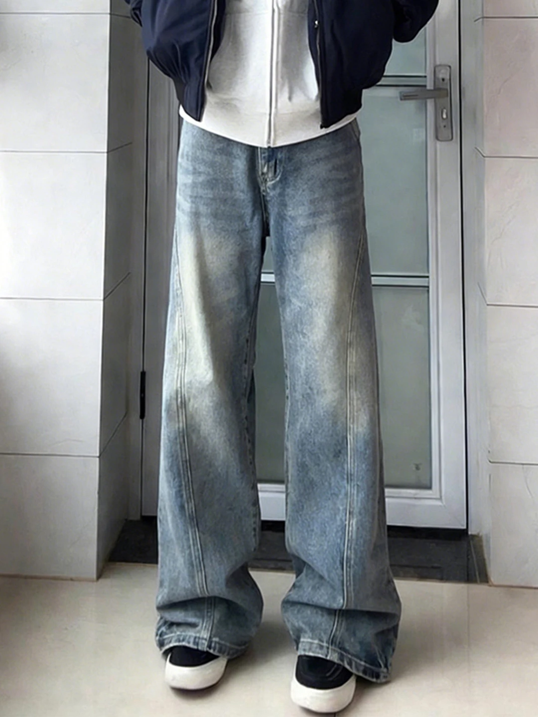 Retro Blue Denim Jeans Men's Winter American Sle High Waist Fce Wide Leg Pants Slanted Cut Knife Loose Straight
Retro Blue Denim Jeans Men's Winter American Sle High Waist Fce Wide Leg Pants Slanted Cut Knife Loose Straight