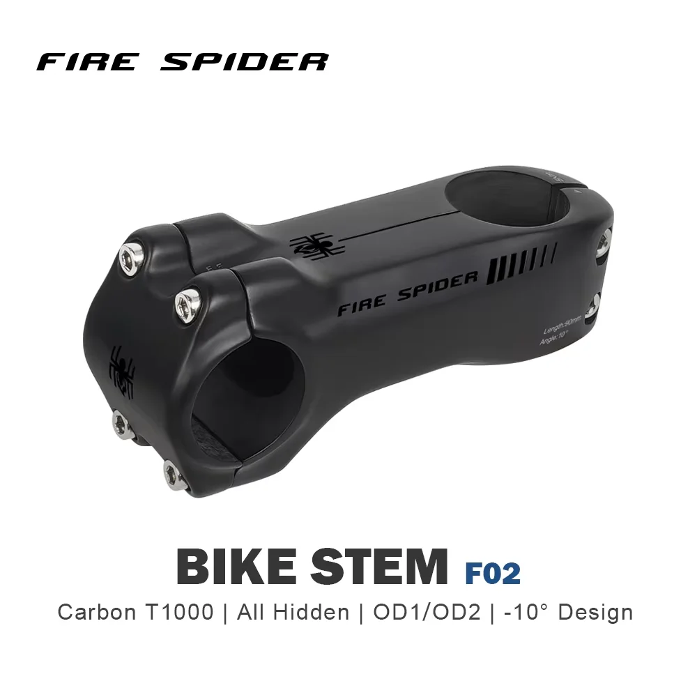 FIRE SPIDER Full Carbon Bicycle Stem -10 Degree Bike Handlebar Stem 80/90/100/110/120MM T1000 Carbon MTB Power Bike Table
FIRE SPIDER Full Carbon Bicycle Stem -10 Degree Bike Handlebar Stem 80/90/100/110/120MM T1000 Carbon MTB Power Bike Table