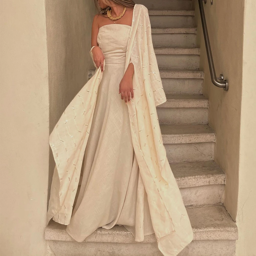Customized Temperament Jersey A-Line Shawl Sequined Evening Dress Strapless Watteau Train Bespoke Occasion Gowns Photo
Customized Temperament Jersey A-Line Shawl Sequined Evening Dress Strapless Watteau Train Bespoke Occasion Gowns Photo