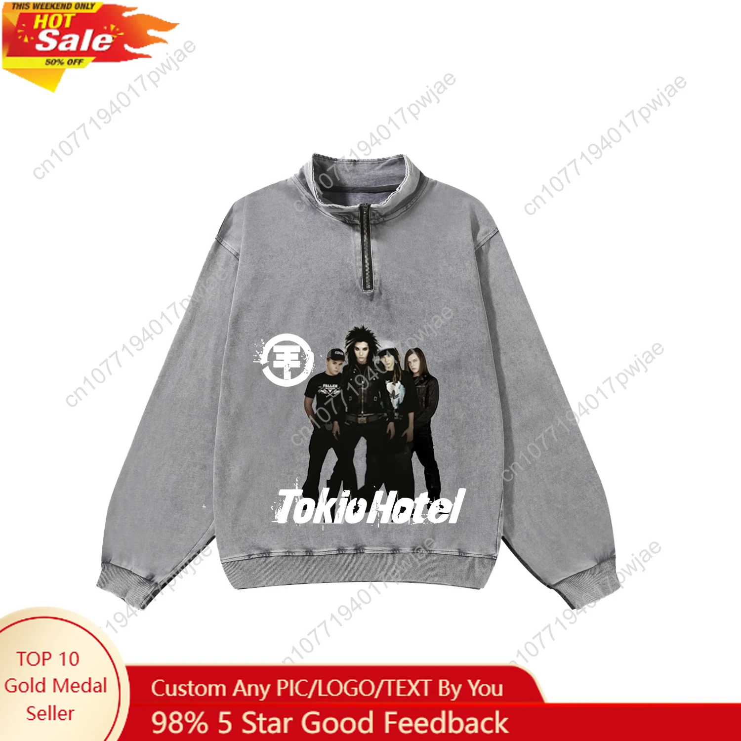 Tokio Hotel Rock Band Custom Retro Sweatshirt Mans Womans Half Zipper Vintage Sweat Shirt Photo Custom Made Tops 
Tokio Hotel Rock Band Custom Retro Sweatshirt Mans Womans Half Zipper Vintage Sweat Shirt Photo Custom Made Tops