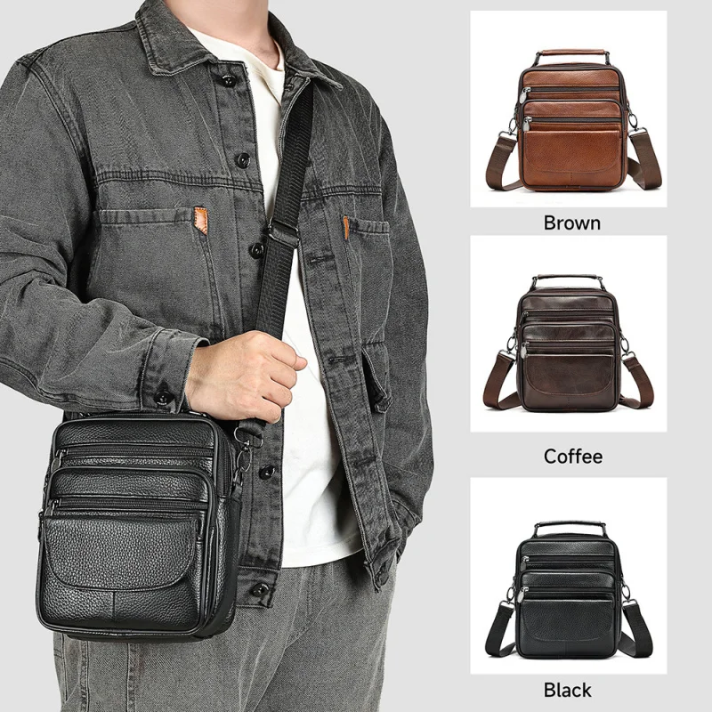 New genuine leather men's shoulder bag, top-layer cowhide casual outdoor small crossbody bag, high-end business commuter
New genuine leather men's shoulder bag, top-layer cowhide casual outdoor small crossbody bag, high-end business commuter