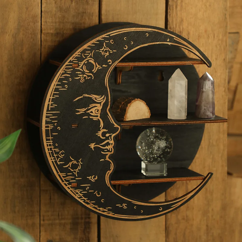Wooden Crescent Shelf Wall Decor Decorative Boho Home Hanging Display Shelf for Bedroom, Dorm, Nursery - Easy Mount
Wooden Crescent Shelf Wall Decor Decorative Boho Home Hanging Display Shelf for Bedroom, Dorm, Nursery - Easy Mount