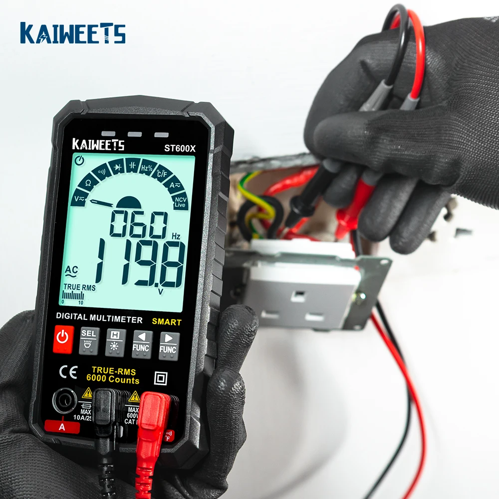Multimeter Kaiweets ST600X 6000 Counts Auto Range Digital Professional Smart Multimeters
Multimeter Kaiweets ST600X 6000 Counts Auto Range Digital Professional Smart Multimeters
