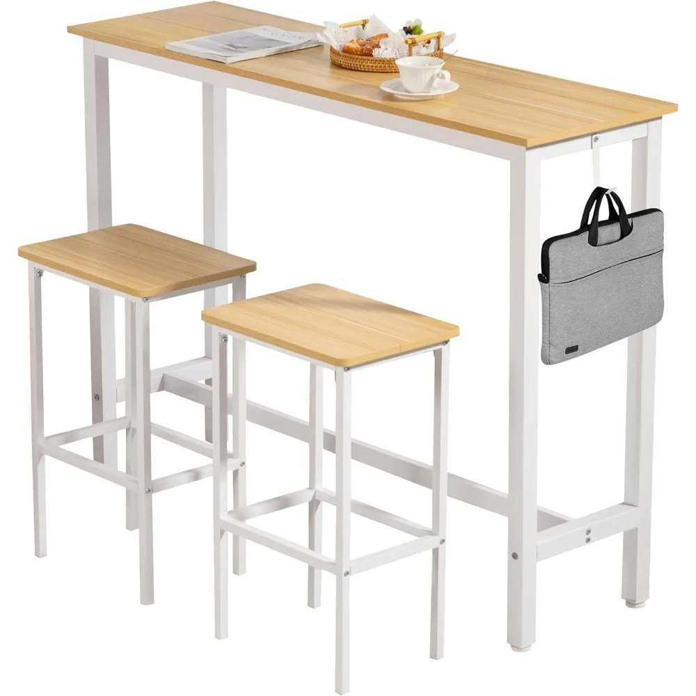 52.7" Industrial Bar Table Set with 2 Stools - Counter Height Dining & Pub Table for Small Spaces, Kitchen, Apartment, Breakfast
52.7" Industrial Bar Table Set with 2 Stools - Counter Height Dining & Pub Table for Small Spaces, Kitchen, Apartment, Breakfast