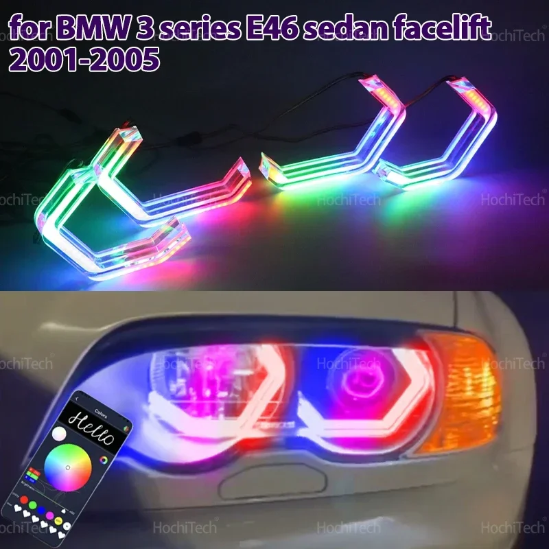 Dynamic Car-styling multi-colored App control LED Rings M4 Style turn signal Light For BMW 3 Series E46 Sedan Facelift 2001-2005
Dynamic Car-styling multi-colored App control LED Rings M4 Style turn signal Light For BMW 3 Series E46 Sedan Facelift 2001-2005