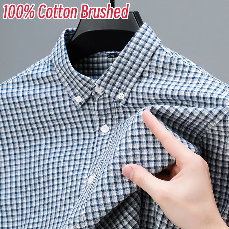 High Quality 100% Cotton Men Clothes 2025 Spring Fashion Plaid Long Sleeve Tops Male Business Casual Cotton Brushed Dress Shirts
High Quality 100% Cotton Men Clothes 2025 Spring Fashion Plaid Long Sleeve Tops Male Business Casual Cotton Brushed Dress Shirts