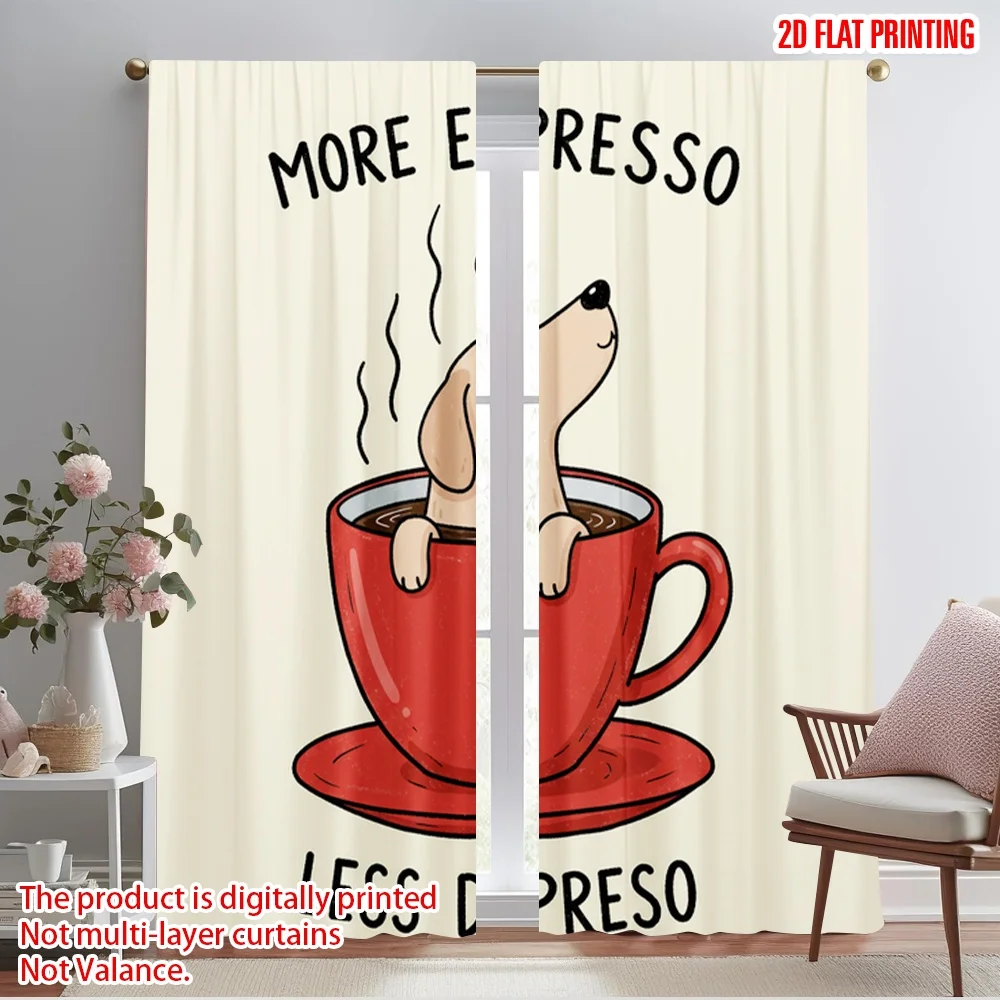 2pcs 2D flat printing Window Curtains More Espresso Less Depresso Fabric Without Electricity Festive Wall Decor for Holiday
2pcs 2D flat printing Window Curtains More Espresso Less Depresso Fabric Without Electricity Festive Wall Decor for Holiday