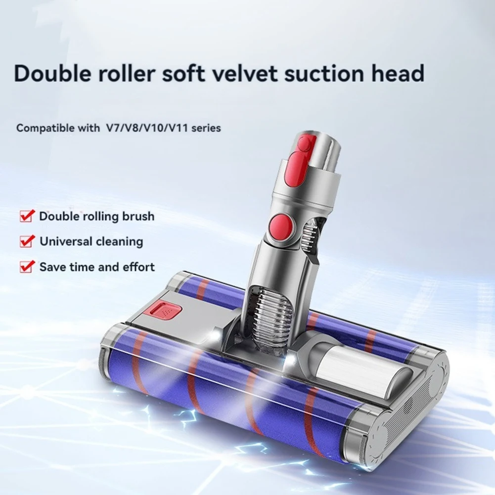 A55TSoft Double Roller Brush Floor Head for Dyson V7 V8 V10 V11 V15 Vacuum Parts Electric Floor Head with LED Headlights
A55TSoft Double Roller Brush Floor Head for Dyson V7 V8 V10 V11 V15 Vacuum Parts Electric Floor Head with LED Headlights