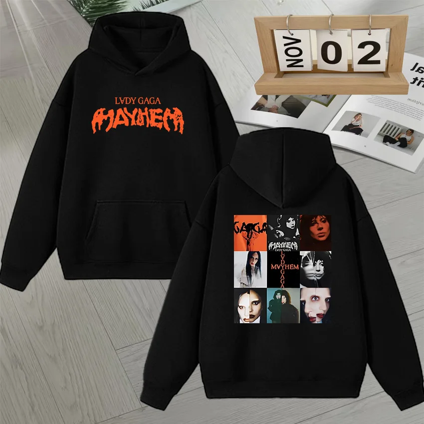 Fashion Lady Gaga Mayhem Album 2025 Pullover harajuku Double Sided Print Sweatshirts Men Women Long sleeve Unisex Fleece Hoodies
Fashion Lady Gaga Mayhem Album 2025 Pullover harajuku Double Sided Print Sweatshirts Men Women Long sleeve Unisex Fleece Hoodies