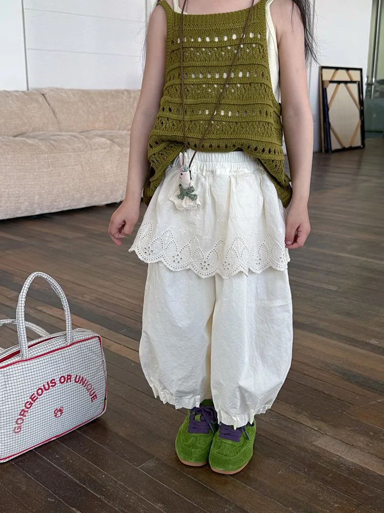 2025 Summer New Girls Lace Pantskirt Cotton Children Breathable Trousers Fashion Baby Girls Solid Casual Pants Kids Clothes
2025 Summer New Girls Lace Pantskirt Cotton Children Breathable Trousers Fashion Baby Girls Solid Casual Pants Kids Clothes