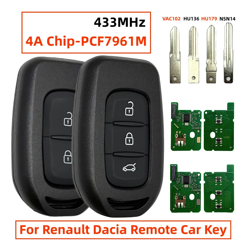 PCF7961M 2/3 кнопочный дистанционный ключ 433 МГц 4A чип для Renau 0lt Clio4 Duster Dacia Logan Sandero Stepway Lodgy Dokker Trafic Master3
PCF7961M 2/3 кнопочный дистанционный ключ 433 МГц 4A чип для Renau 0lt Clio4 Duster Dacia Logan Sandero Stepway Lodgy Dokker Trafic Master3
