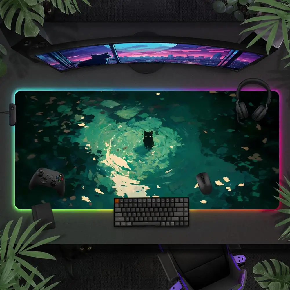 Anime Black Cat XXL RGB Gaming Mouse Pad Desk Mat HD Gamer Accessories Large LED Light Mousepads PC Computer Carpet with Backlit
Anime Black Cat XXL RGB Gaming Mouse Pad Desk Mat HD Gamer Accessories Large LED Light Mousepads PC Computer Carpet with Backlit