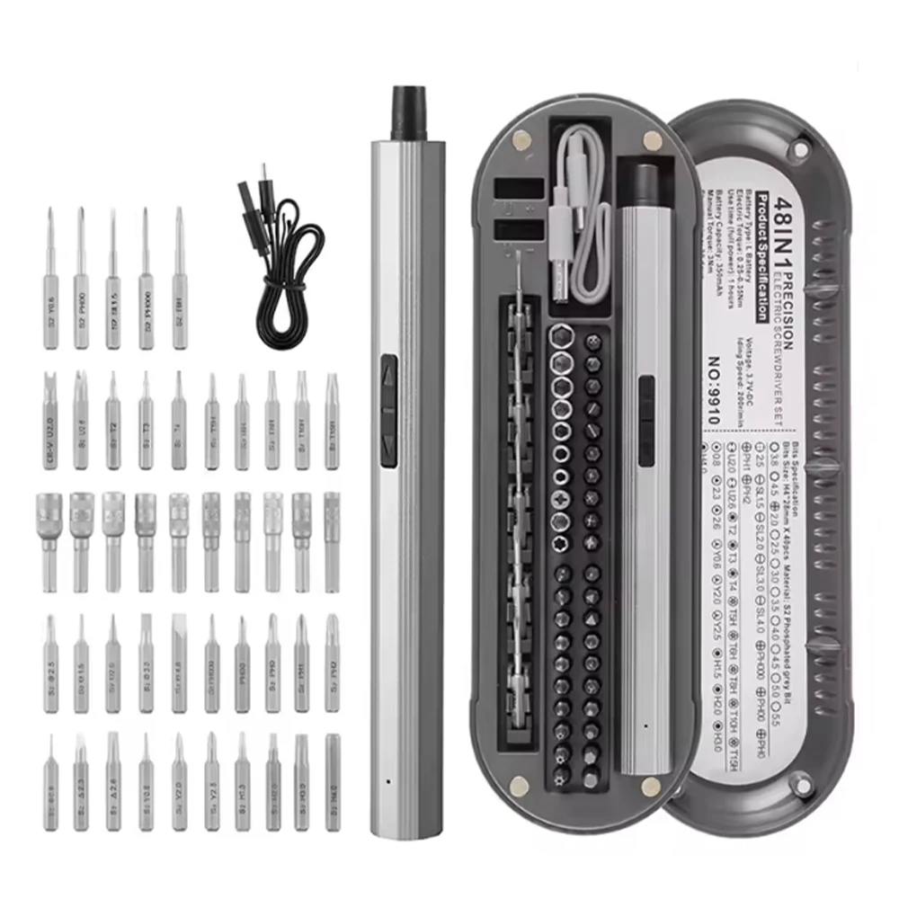 48 In 1 Precision Electric Screwdriver Set Power Tool Kit Rechargeable Magnetic Bit For Camera Watch Computer Repair
48 In 1 Precision Electric Screwdriver Set Power Tool Kit Rechargeable Magnetic Bit For Camera Watch Computer Repair