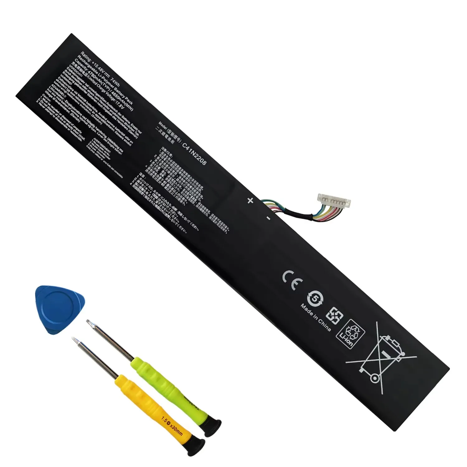 C41N2208 B attery Replacement for AS US ROG Ally RC71L 15.48V 74Wh 4780mAh LiCoO2 Cathode Black Made in China in Stock
C41N2208 B attery Replacement for AS US ROG Ally RC71L 15.48V 74Wh 4780mAh LiCoO2 Cathode Black Made in China in Stock