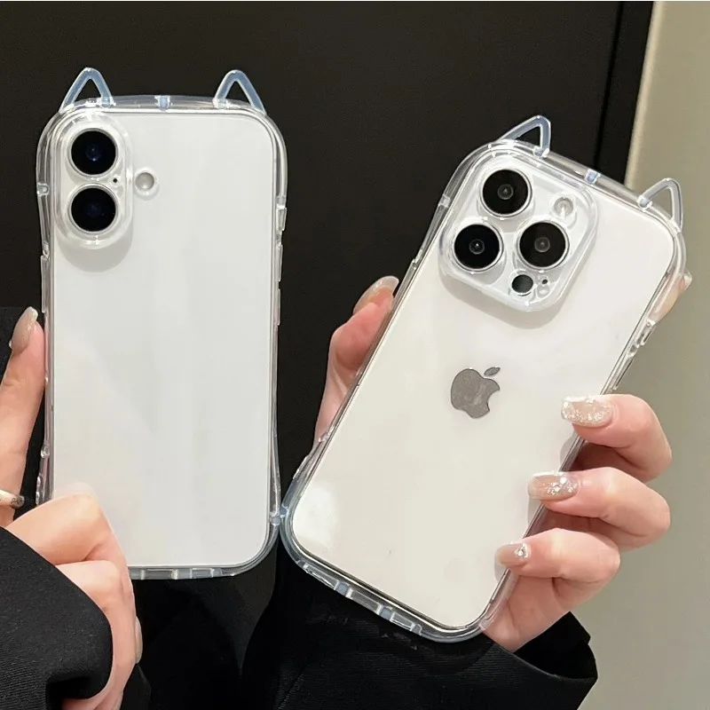 Cute Cartoon Cat Ear Silicone Case For IPhone 17 Air 15 16 Pro Max 14 12 11 13 17 Pro Shockproof Transparent Cover Girl Women
Cute Cartoon Cat Ear Silicone Case For IPhone 17 Air 15 16 Pro Max 14 12 11 13 17 Pro Shockproof Transparent Cover Girl Women